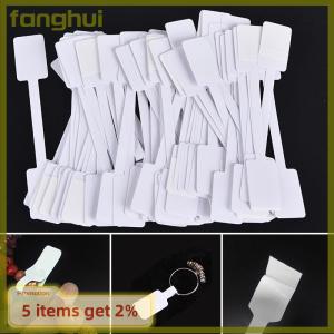 fanghui ป้ายราคาสีขาว100ชิ้นพร้อมเชือกแขวนเครื่องประดับรองเท้าเครื่องเขียนผ้า