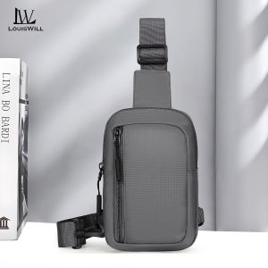 LouisWill Mens Crossbody Bag Fashion Mini Waterproof Oxford Cloth Mobile Phone Bag Casual Lightweight Bags Outdoor Sports Chest Bag