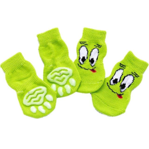 4Pcs Socks Dog Socks Puppy Cat Socks Soft Breathable Anti-Slip Socks Paw Protector