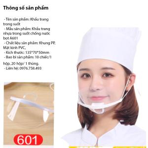 Combo 2 hộp 10 khẩu trang nhựa trong suốt mã 601