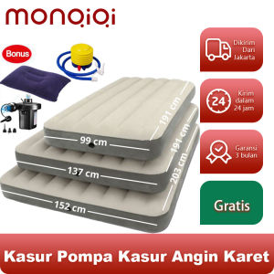 Kasur Angin （FREE Bantal ）Air Bed single/ twin / double Kasur Angin Anti Kempes / Matras Karet Air Bed Twin Biru