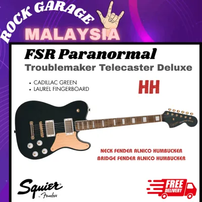 Squier FSR Paranormal Troublemaker Telecaster Deluxe Electric Guitar Laurel FB Cadillac Green