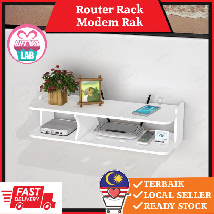 GBL Router DVD Player TV Rack Set-Top Box Floating Storage Shelf Wall ...