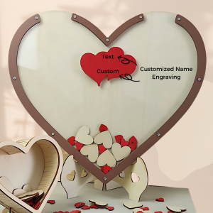 Wedding Guestbook Unique Wooden Heart Shaped