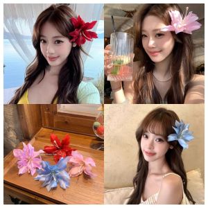 Beautiful Artifact Flower Lily Hairpin Clips Side Bangs Clip Beach Holiday Hair Accessory