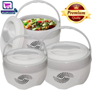 Insulated Casserole Hot Pot With Steel Casserole And Lid 3PCS Set 2500ML 2000ML 1500ML Keep Warm Cold Hotpot