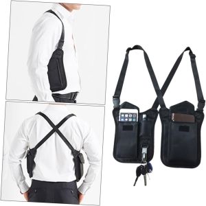 Armpit Bag Nylon -theft Shoulder Pack for Men and Women Concealed Design Multi-pockets for Keys Wallet and Essentials Black