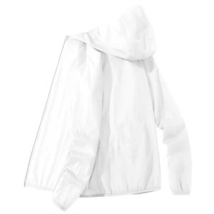 CNIEV5 Breathable Sunscreen Coat Thin Solid Color Hooded Jacket Outdoor Lightweight UV Protection Jacket Running