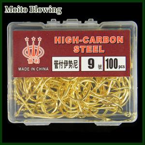 Moito 100pcs Box Color With Ring Tube Pay Iseini Hooks Barbed High Carbon Steel Sea Fishing Hooks