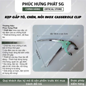 Kẹp gắp kềm gắp tô đá chén dĩa nồi bằng Inox Casserole Clip-có lớp đệm cao su chống trượt cao cấp