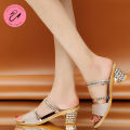 BS Korean Two-way Pointed Block Sandal for Women Fashion Summer Heels#611. 