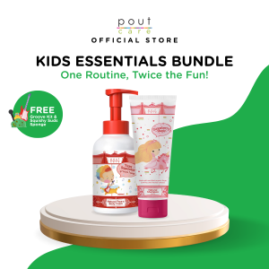 pout Care Strawberry Shampoo (250ml) & Yuzu Face & Body Foam (500ml) – Kids Shampoo & Body Foam Bundle