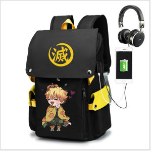 YF Demon Slayer Backpack Student Kids Large Capacity USB Computer Bag Breathable Waterproof Fashion Schoolbag For Women MEN FY