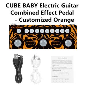 【Original Design】CUVAVE CUBEBABY Guitar Multi Effects Pedal Portable Multifunctional Electric Guitar Combined Effect Pedal with Music Playback Phone Recording Audio Output Sound Effects Processor