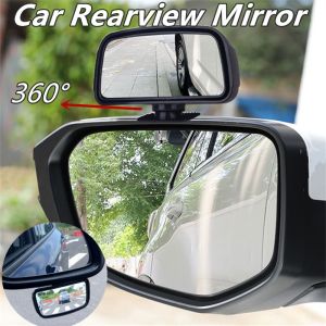 Car Mirror 360 Degrees Rotatable Wide Angle Mirror Strong Adhesion Waterproof Automotive Rear View Blind Spot Mirror