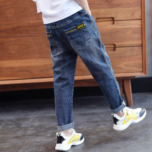 DIIMUU Teen Boy Jeans Kids Straight Denim Pants Children Casual Trousers For 4 To 10 Years Old