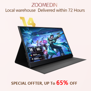 【Local delivery】ZOOMEDIN 14 Inch  16:10 Widescreen 1200P FHD 360-Degree Foldable Portable Monitor for Laptop PS5/4 Xbox Switch Phone PC.