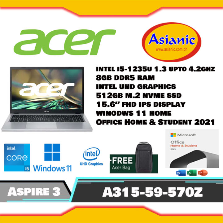 Acer Aspire 3 A315-59-570Z Intel Core i5-1235U | Lazada PH