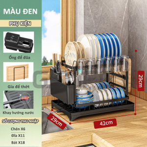 Gslife Kệ Úp Bát Đĩat Có Rãnh Thoát Nước 2 Tầng Kệ Để Bát Đũa Thông Minh Kệ Chén Đa Năng Cao Cấp