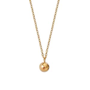 สร้อยเส้นเล็กพร้อมจี้เม็ดกลมงานชุบทอง14Kเรียบๆแต่หรูดูดีมีสไตล์เกาหลี