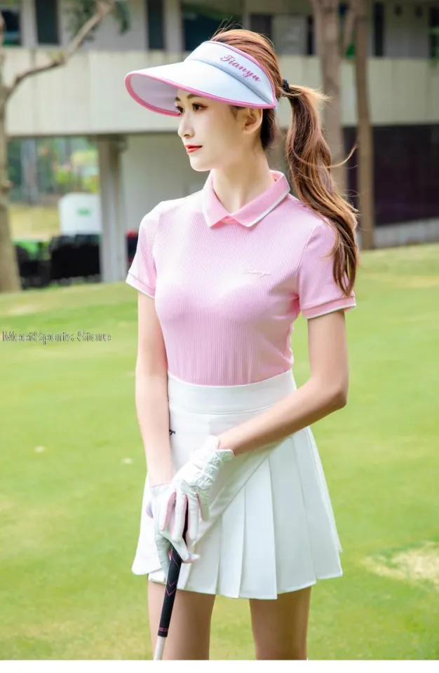 Summer Golf Shirts Ladies Short-Sleeve T Shirt Sports Slim Clothes - Main Image