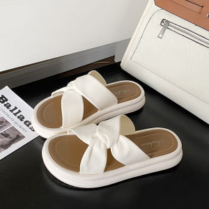 2026 New Women Summer Anti Skid Flat Sandals Fashion Cross Strap Slip On Comfortable Casual Outdoor Daily Wear Slippers