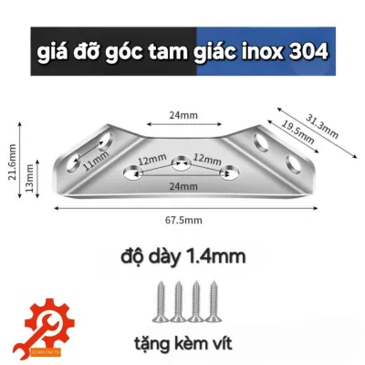 (8 cái) Ke Góc Vuông Đa Năng INOX 304 Pat Góc Vuông 90°Chốt Giữ 3 Mặt Cố Định Đồ Nội Thất Chắc Chắn