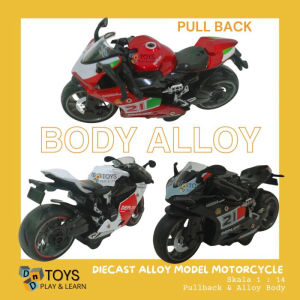 Mainan Anak Diecast Alloy Model Motorcycle Motor Balap Racing Pullback