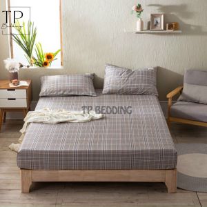 Bộ ga gối cotton tici 3 món bộ chăn hè Bộ chăn ga gối Cotton Tici Kẻ chăn hè được trần bông mỏng