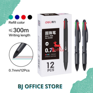 PULPEN 4 WARNA DELI 33390 / 0.7 MM BALLPOINT - PCS