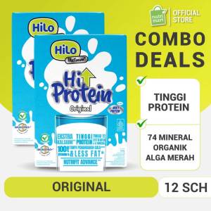 Twin Pack : HiLo Platinum Original 360g (12 Sachet) - Susu Dewasa Anti Pegal Lebih Tinggi Kalsium Protein Paling Lengkap
