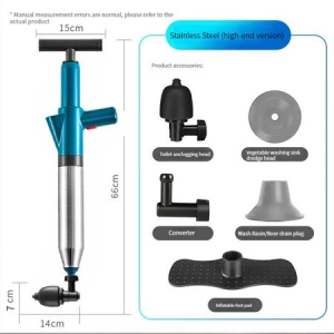 Toilet dredging artifact Toilet Cleaner Drain Declogger Air Plunger High Pressure Toilet Plunger
