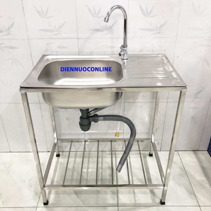 Bộ chậu rửa chén 1 hộc 1 cánh inox có chân kích thước 75x45x80 | Lazada.vn