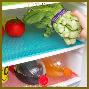 [Valitoo] แผ่นรองตู้เย็นกันน้ำ EVA 4ชิ้นแผ่นรองกันเชื้อราในห้องครัวแผ่นรองกันน้ำมันลิ้นชักแผ่นปูตู้เย็นฉนวนกันความร้อน