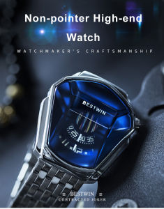Mens Waterproof Automatic Watch Steel Strap Quartz Black Tech Mens Watch