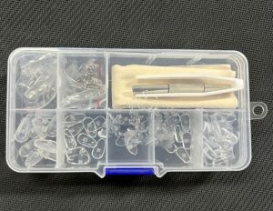 Glasses Sunglasses Repair Tool Box Silicone Nose Pad Ear Hook Stainless Steel Screws