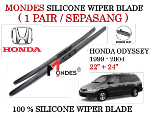 (1 PAIR) Honda Crv City Civic Jazz Crz Hrv Brv Accord Stream Insight Odyssey Freed Cr-V Hr-V Silicone Wiper Windshield