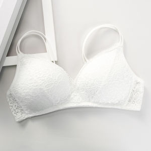 ECMLN Push Up Bra for Women Lace Floral Wireless Bralette Underwear A B Cup Lingerie Soft Comfortable Bra