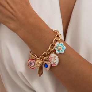 BAZAARS Hoa Vòng tay men Sự quyến rũ In họa tiết Vòng tay Bohemian Sáng tạo Dài Vòng tay hoa văn hình học cổ điển Bãi biển