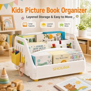 Childrens Book Shelf Toy Cabinet Storage Baby Picture Book Shelf Cabinet Kids Storage Rack Multi-layer Plastic Cabinet