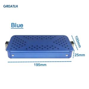 GREATLH Aluminium Alloy Steriilization Box Silicone Pad Disinfection Box for Holding Instrument Sterilized