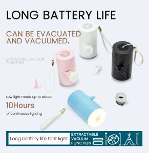 Mini Powerful Electric Air Pump Pool Mattress Rechargeable Battery Portable Inflator Pump LED SOS C18
