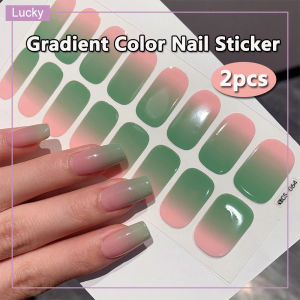32Pcs/2 Sheet Gradient Color Normal Nail Sticker Fashion DIY Regular Stickers (Not UV Sticker)