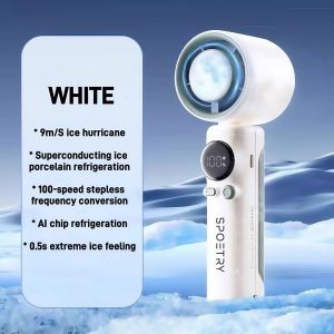 SG🔥2025 NEW Mini Handheld Turbo Fan 100 Speed LED Digital Display Adjustable Portable High Speed Air Cooling Fan