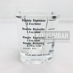Gelas Ukur Coffee SQUARE Glass Sloki Double Shot 60 ml Server Kaca Minuman Seduhan Kopi Espreso