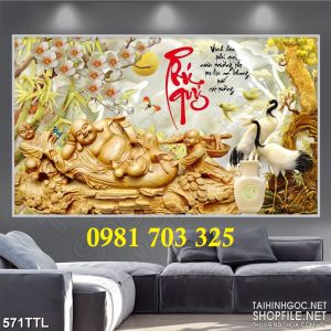 Tranh gạch 3d phú quý tài lộc