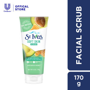 St Ives Soft Skin Avocado & Honey Face Scrub 170g - Exfoliates and Hydrates leaving skin soft