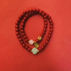 【JIN YU SAND】Vermilion Blessing·Double Layer | Sand Gold Bracelet | Handwoven Charm | Premium Sand Gold | Exclusive Design | SG LOCAL 🌸