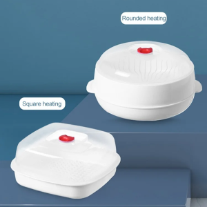 New Round Microwave Steamer for All Seasons Family Users Convenient Storage Dustproof Multilayer Stackable