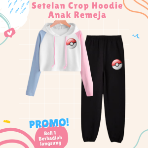 Setelan Anak Remaja Perempuan / Baju Set Sweater Crop Cewek Kekinian Dan Celana Jogger Cest La Vie